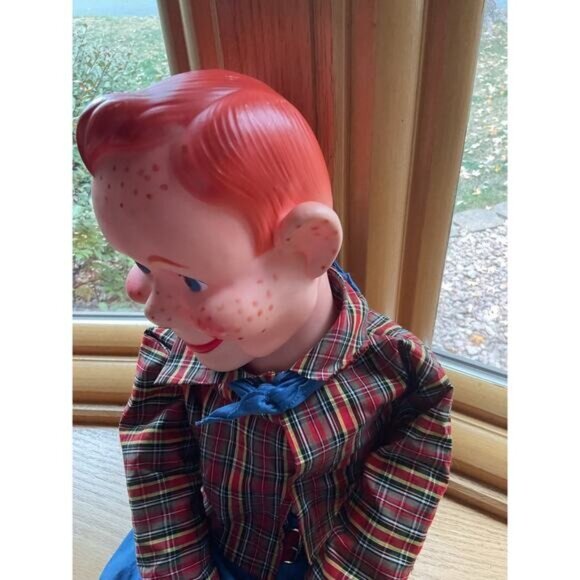 Vintage Howdy Doody Ventriloquist Doll With Blue Pants & Plaid Shirt - Picture 3 of 8